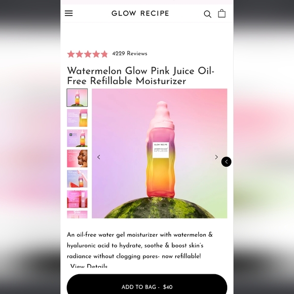 Limited Edition Glow Recipe Watermelon Glow Moisturizer And Refill - Picture 2 of 3
